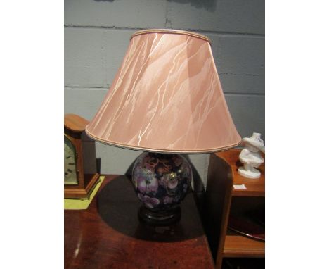 A table lamp with floral design, an oil lamp and a lantern (3) 