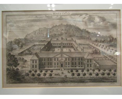 A late 18th / 19th Century engraving of Morden Colledge (College), Blackheath, South-East London, architectural scene, detail