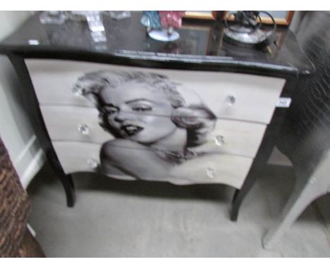 A 3 drawer chest depicting Marilyn Monroe