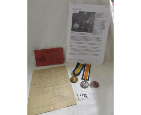 First world war British war and Victory medals awarded to 6010 Pte. G. Bowes, Lincolnshire regiment, with dog tag, army wound