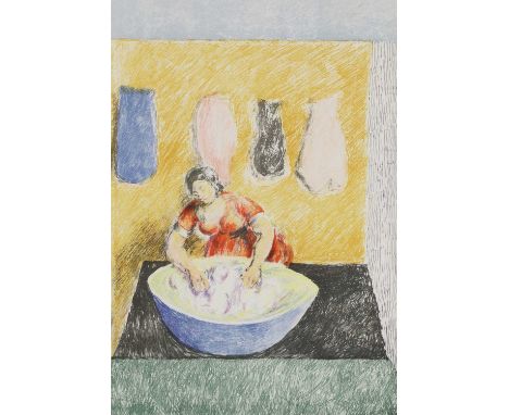 *Duncan Grant (1884-1978) 'WASHERWOMAN I' Lithograph printed in colours, signed and inscribed artist's proof in pencil, on wo