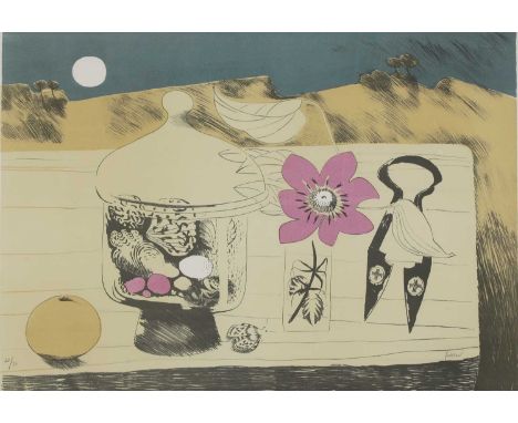 *Mary Fedden RA (1915-2012) 'POT OF SHELLS' Lithograph printed in colours, 1971, signed and numbered 20/70 in pencil, also si