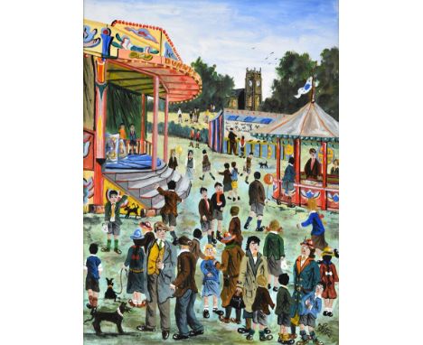 Allen Tortice (b.1948) ''Fair Scene'' Signed, inscribed verso and dated 1997, oil on canvas, 39.5cm by 29cm Artist's Resale R