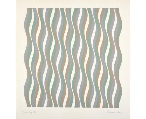 Bridget Riley CH, CBE (b.1931) ''Coloured Greys III'' Signed, inscribed and dated (19)72, numbered 55/125, silkscreen, 70cm b