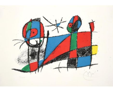 After Joan Miró (1893-1983) Spanish ''Le Chat Heureux'' / The Happy Cat, 1975 Signed and numbered X/LXXX, lithograph, 44cm by