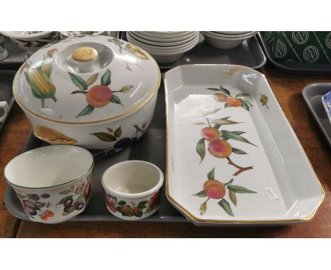 Royal Worcester 'Evesham' oven to table ware rectangular dish and tureen and cover, together with a Portmeirion 'Pomona' rama
