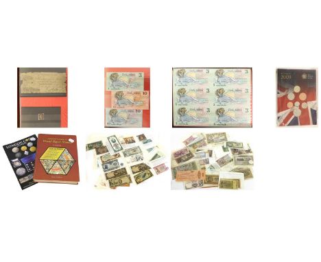 Collection of Assorted Foreign Banknotes; over 75 notes from countries such as; Canada, Yugoslavia, Argentina, Australia, Swi