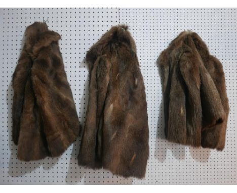 Three vintage fur capes 