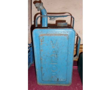 A vintage Valor paraffin can advertising Esso Blue