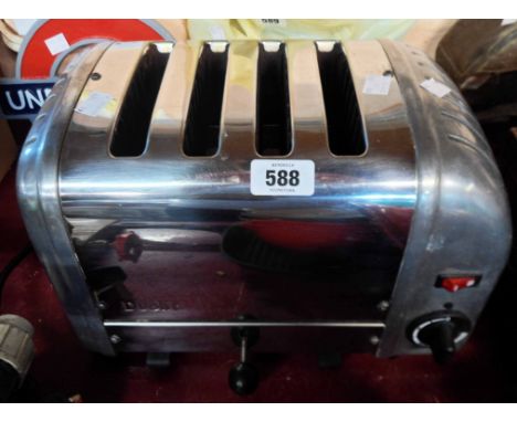A vintage Dualit four slice toaster with polished chrome finish