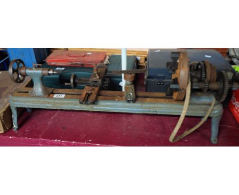 A small vintage metalworker's lathe
