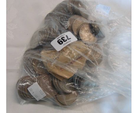 A bag containing a large quantity of vintage half crowns of various date