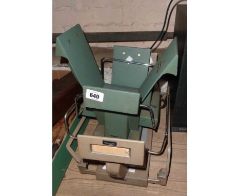 Three vintage Kalamazoo mini tray file holders - sold with an old shop counter paper dispenser