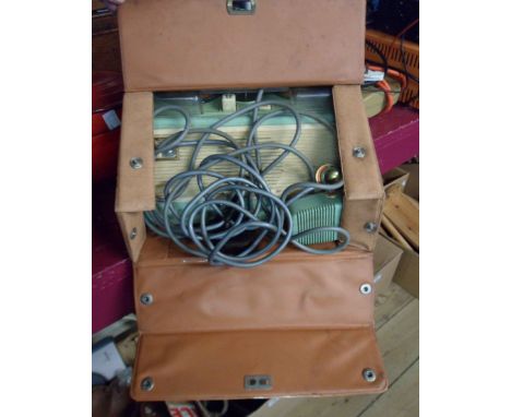 A vintage G.B.C. dictaphone in original plastic case