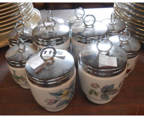 Ten Royal Worcester oven to tableware egg coddlers of various shape and pattern