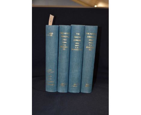 T A BRASSEY (Ed): THE NAVAL ANNUAL IN 4 VOLUMES, 1901-1904. Ex library as embossed to front board, light blue buckram covers 