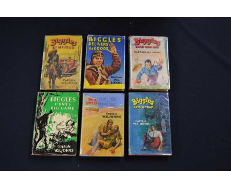 W E JOHNS: BIGGLES, various first edition titles, Hodder and Stoughton. BIGGLES IN MEXICO, 1959; BIGGLES DELIVERS THE GOODS, 