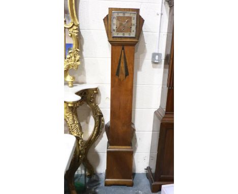 Art Deco Westminster chime grandmother clock, H: 152 cm. Not available for in-house P&amp;P 