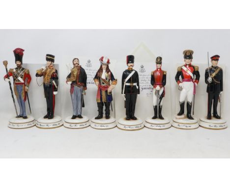 Michael Sutty set of eight ceramic artillerymen 1700-1970 each with Royal Artillery Institution authentication and artist COA