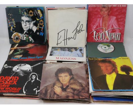 Mixed 1970's and 80's singles including picture sleeves. UK P&amp;P Group 3 (£30+VAT for the first lot and £8+VAT for subsequ
