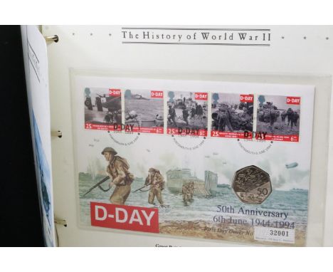 The History of WWII first day cover album. UK P&amp;P Group 2 (£18+VAT for the first lot and £3+VAT for subsequent lots) 