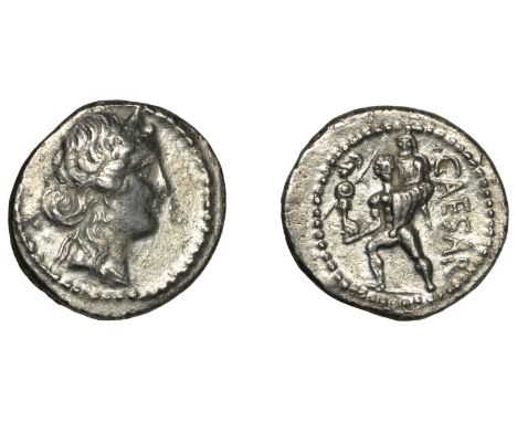 Julius Cæsar, Denarius, military mint moving with Caesar in Africa, 47-6, diademed head of Venus right, her hair rolled back 