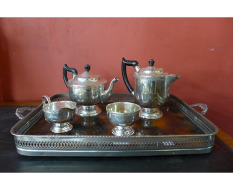 A plated five piece tea service