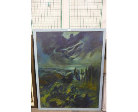 * Lucas, abstract landscape, oil on canvas, dated '88, framed