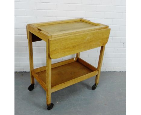 An oak trolley, with lift out tray, 76 x 67cm