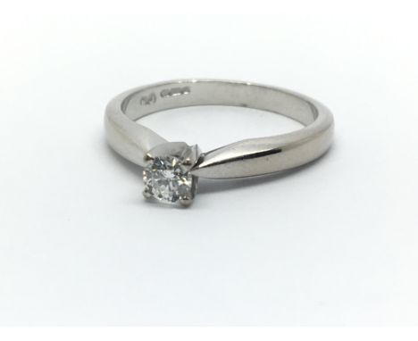 An 18ct white gold and diamond solitaire ring, approx 0.25ct, ring size approx L