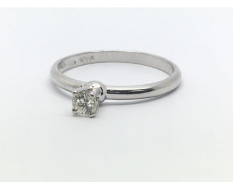 An 18ct white gold and diamond solitaire ring, approx 0.20ct, ring size approx O/P