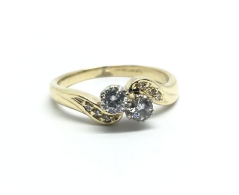 An 18ct yellow gold and diamond ring, approx 0.35ct, ring size approx J/K