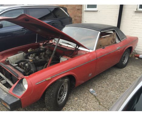 A Jensen Healey two seater convertible Registration OLW 436P. First registration in 1975. A fantastic barn find restoration p