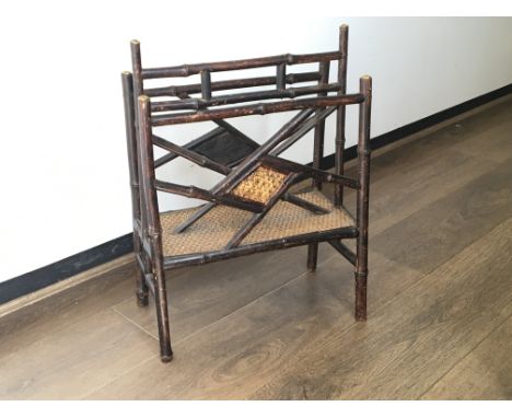 A small Victorian bamboo magazine rack stand