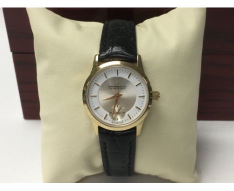 Dreyfuss & Co DGS00139/46 1980 champagne rose gold black Leather Men's Watch  NEW | eBay