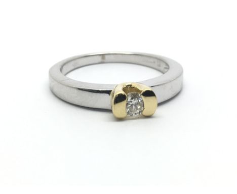 An 18ct white gold and single diamond solitaire ring, approx 0.20ct, ring size approx M