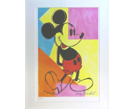 ANDY WARHOL, 'Mickey Mouse' lithograph in colours signed, 42cm x 29.5cm framed.