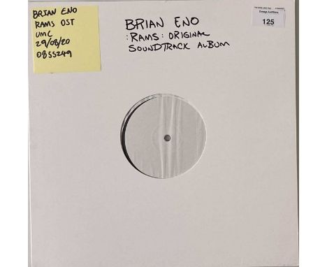 BRIAN ENO - RAMS - ORIGINAL SOUNDTRACK ALBUM LP (2020 - UMC 0855249). The 2020 white label test pressing of Brian Eno - Rams 