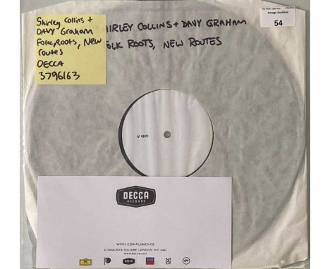 SHIRLEY COLLINS &amp; DAVY GRAHAM - FOLK ROOTS, NEW ROUTES LP (2014 - DECCA 3796163). The 2014 (reissue) white label test pre