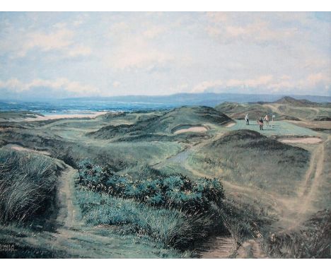 After Donald M. Shearer, THE EIGHTH HOLE TROON - THE POSTAGE STAMP, framed and mounted, signed in pencil, 35 x 51 cm 