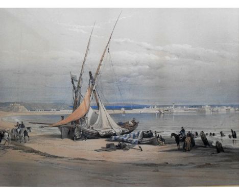 After David Roberts R.A. (British-1796-1864) Tsur, ancient Tyre, April 27th 1839 from The Holy Land, lithograph by Louis Hagh