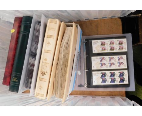 A group of stamp albums, to include The Royal Wedding, London 2012 Gold Medal Winners stamp collection, centenary test match,