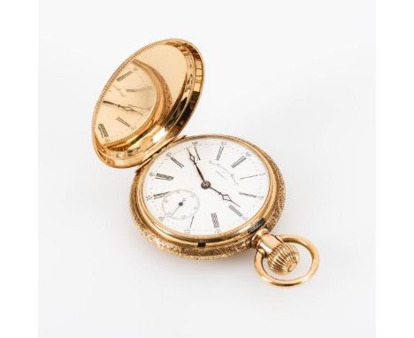             Goldene Sprungdeckeluhr    Non-Magnetic Watch Co. of America.        Um 1900.        Werknummer: 200096.        G