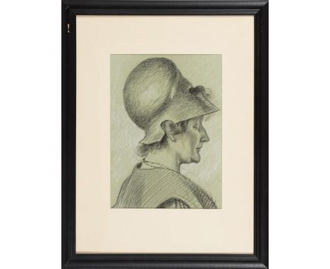                     SELIGER,             Max(1865 Bublitz - 1920 Leipzig)    Porträt einer Dame im Profil    Kohlezeichnung m