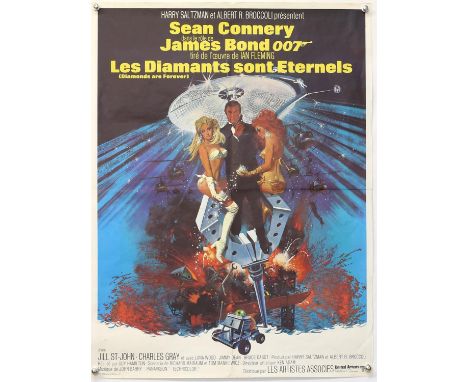 James Bond Diamonds are Forever (1971) French affiche film poster, first release, folded, 24 x 32 inches. 