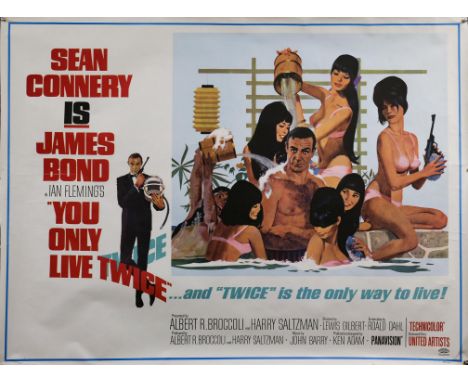 James Bond You Only Live Twice (1967) US Subway film poster, Bathtub Style, starring Sean Connery, artwork by Robert McGinnis