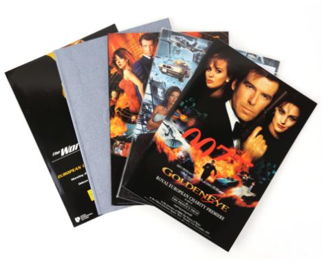 James Bond - Four Pierce Brosnan era Premiere Brochures, Goldeneye, Tomorrow Never Dies, The World Is Not Enough with ticket 
