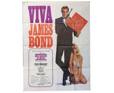 James Bond From Russia With Love (R-1970's) Viva Bond French Grande film poster, United Artists, folded, 47 x 63 inches. 