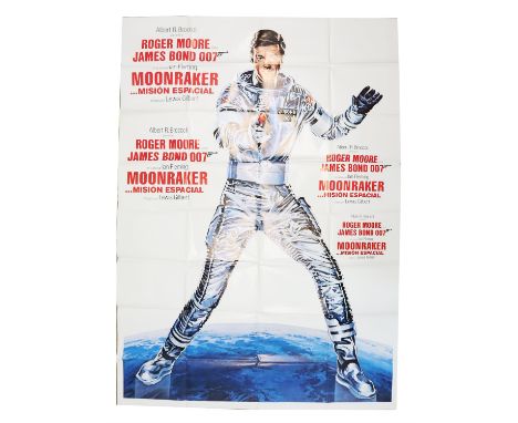 James Bond Moonraker (1979) US Special poster printed for Spanish speaking areas of the US, artwork by Dan Goozee, folded, 54