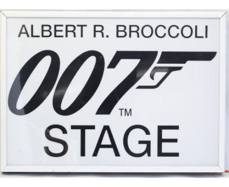 James Bond - Metal lightbox 'Albert R. Broccoli 007 Stage', Perspex front with metal casing, measures 87 x 62 x 8 cm. 